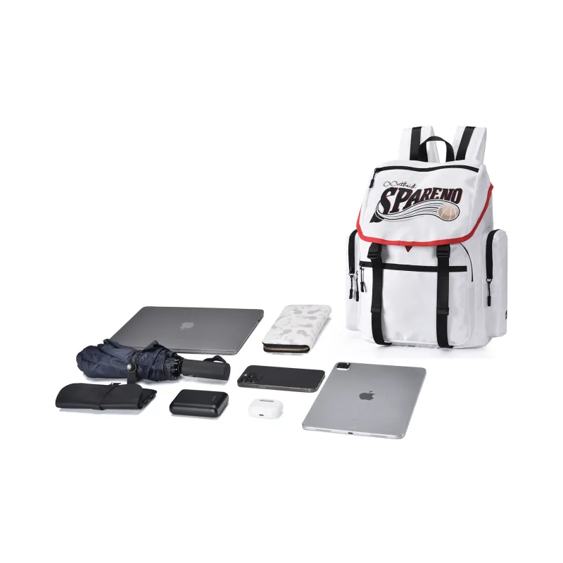 Spare No Pains. Polyester Student Backpack Travel Backpack Unisex White-4