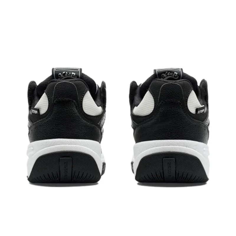 XTEP Star X Anti Slip Wear Resistant Low Top Skateboard Shoes Women's Black White-4