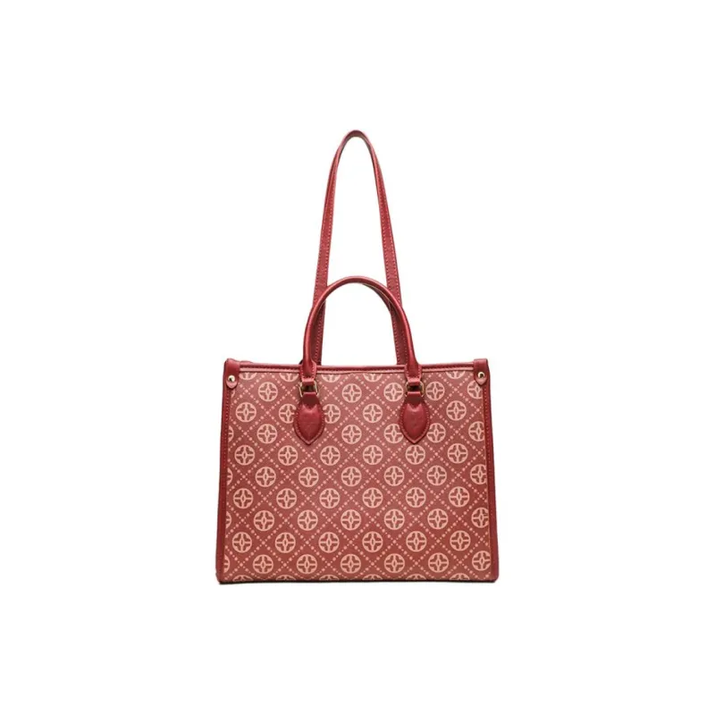 PAYOT Microfiber Synthetic Leather Wedding Handbag Shoulder Bag Large Size Women's Burgundy-3