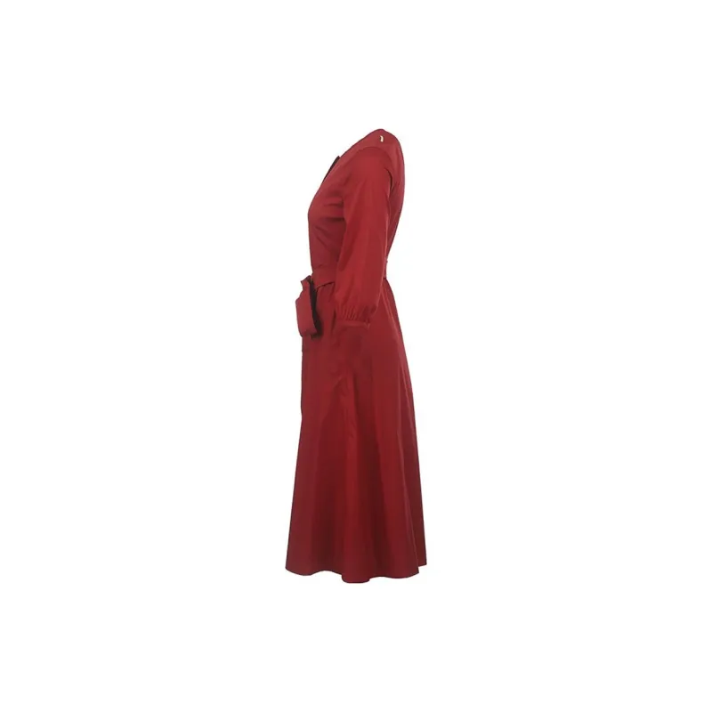 'S MAX MARA Long Sleeved Dress Women's Red-2