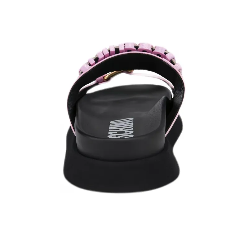 MOSCHINO Abrasion Resistant Slide Slippers Women's Pink-3
