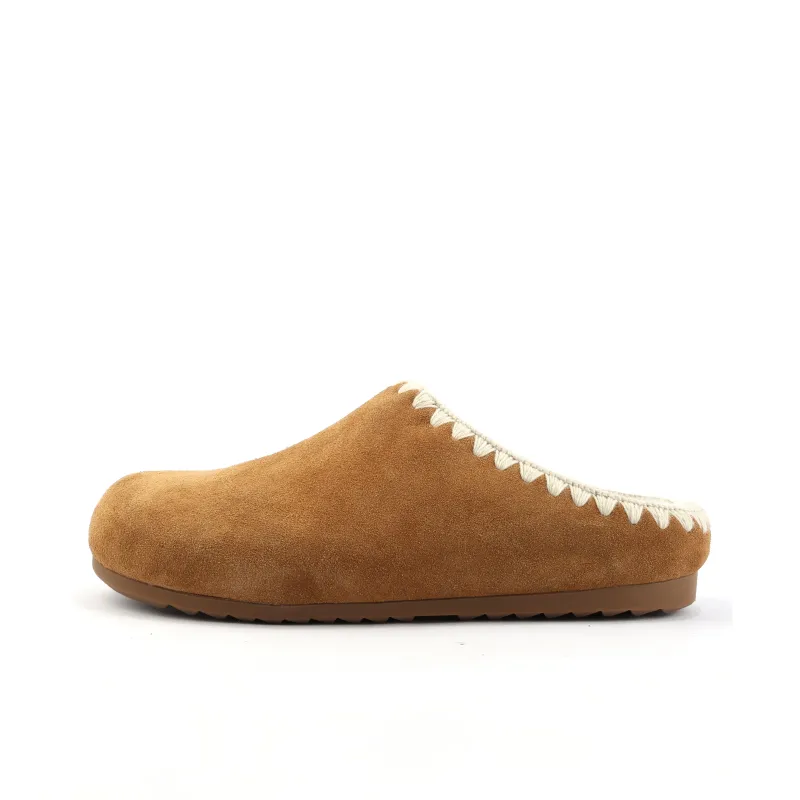 Uinnate Abrasion Resistant Closed Toe Slippers Women's Apricot-0