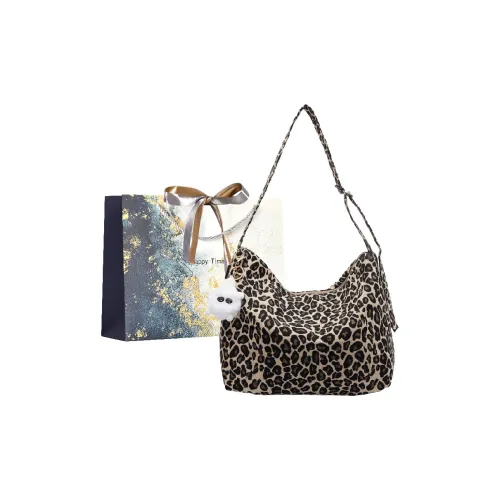Iman's House Canvas Canvas Bag Shoulder Bags Women's Leopard Print Khaki