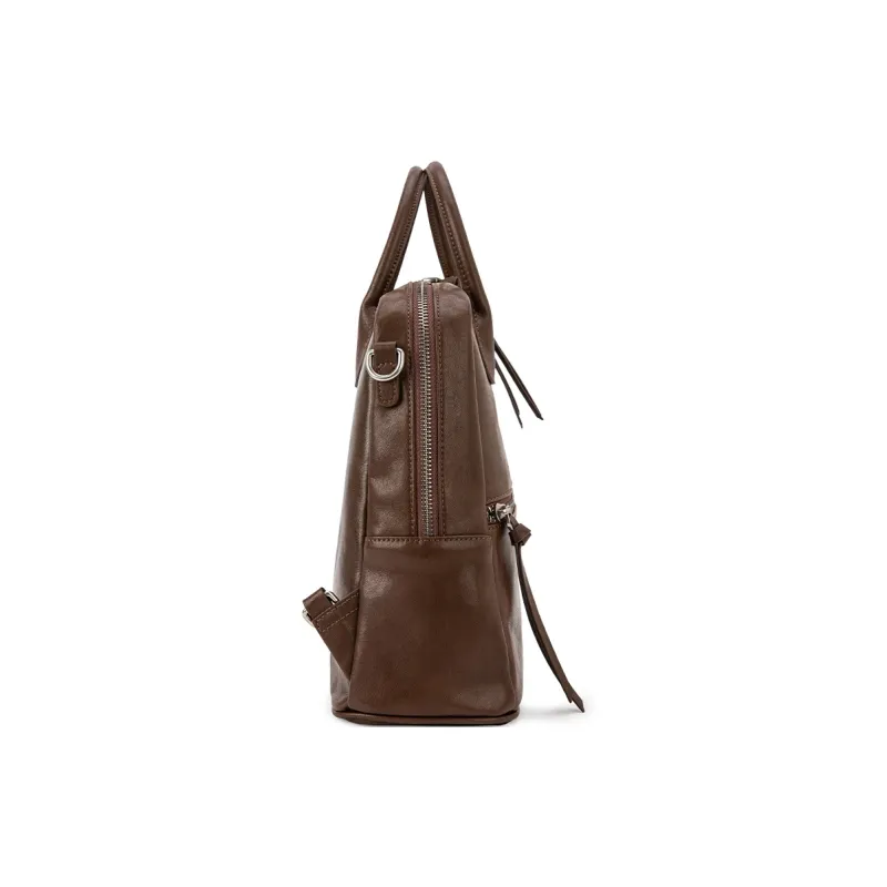 VENOF Cow Leather Carry Backpack Women's Bandage Brown/Devin Black-3