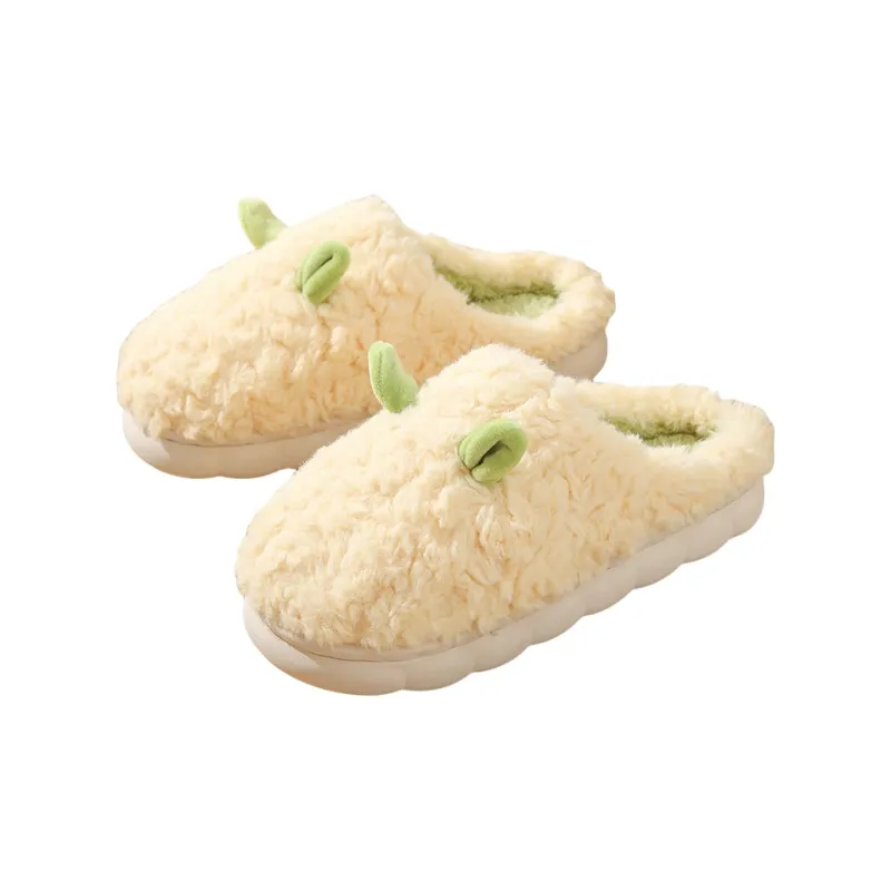 Meter Fleece Slippers For Women's Fall And Winter Home Indoor Use Warm Slip Resistant Plush Cotton Slipper-3