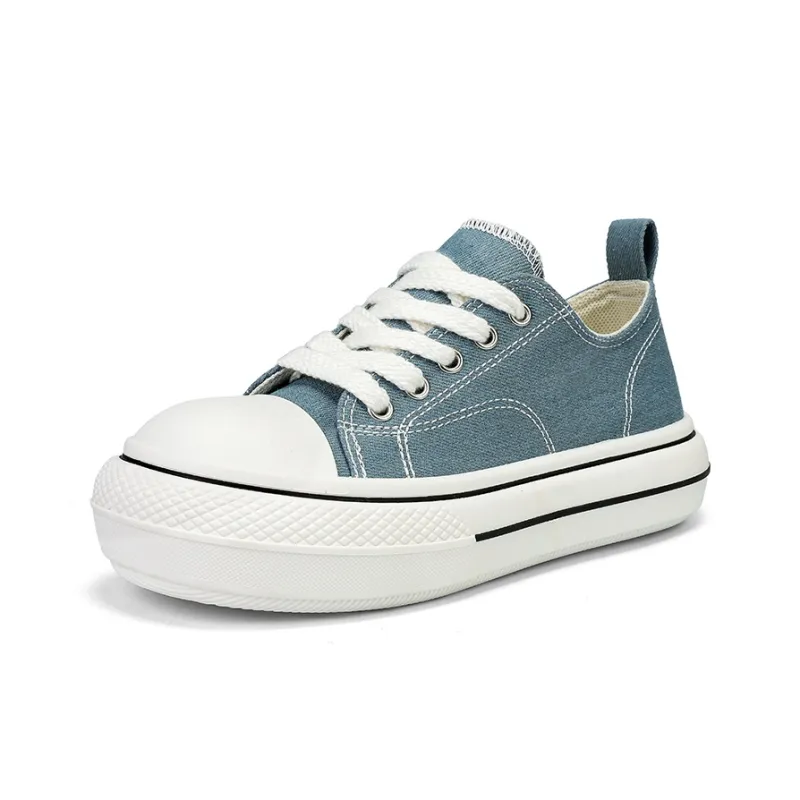 Wooden Rabbit Height Increasing Kids Canvas Shoes Teenagers-12
