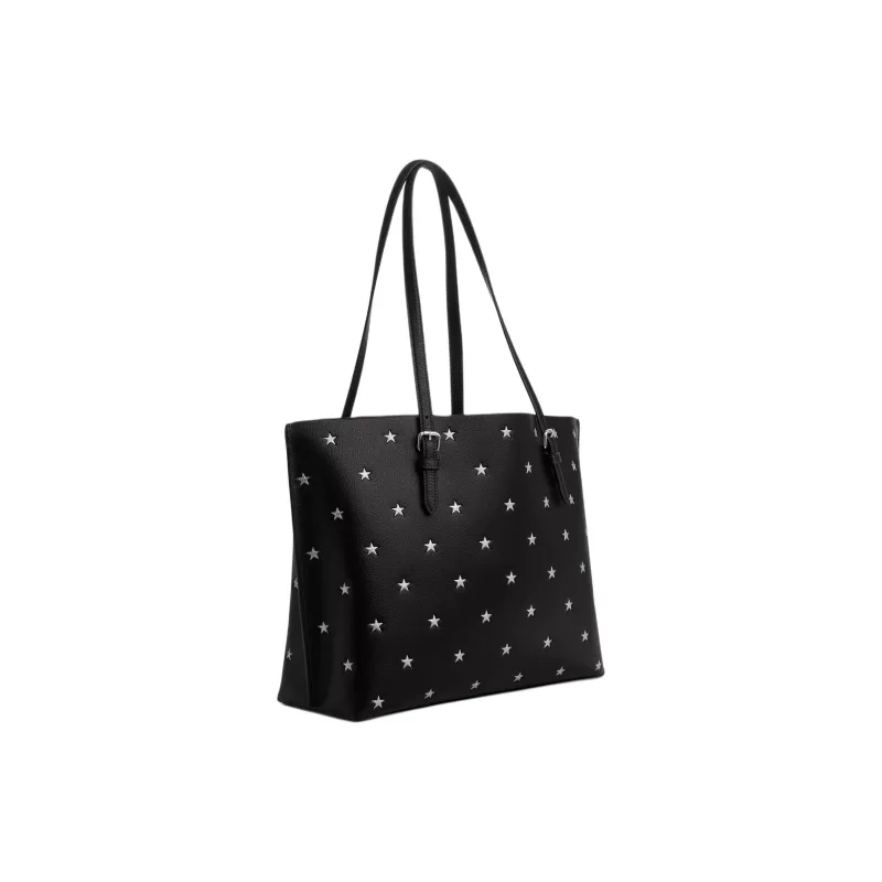 COACH Mollie Double Sided Leather Tote Bag, Shopping Bag, Shoulder Bag, Handbag Tubas Women's Black-2
