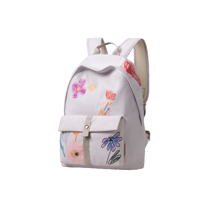 FINITE LOOP Recycled Material Student Backpack Regular Unisex Beige-1