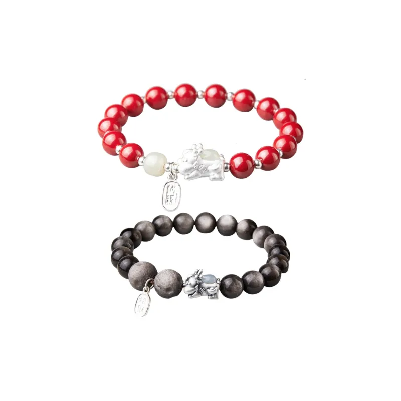 Moonstone Edge Obsidian Bracelets Unisex-7