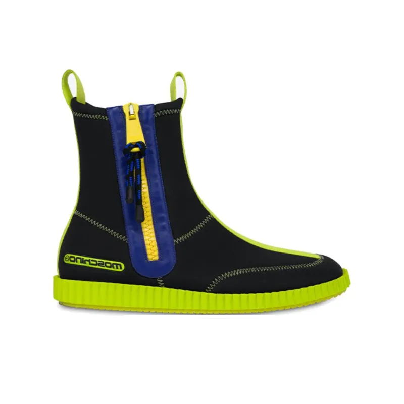 MOSCHINO Ankle Boots Men High Top Black Green-1