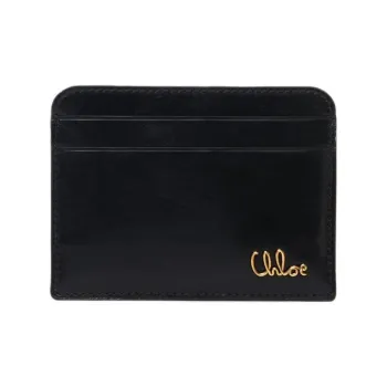 Chloe Calfskin Card Holder Women's Black
