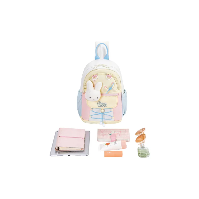 Miffy Fabric Sling Bag Backpack Medium Size Women's Yellow/Blue White-5