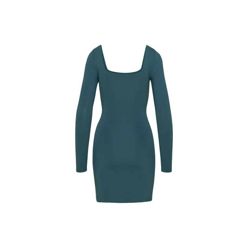 ARITZIA Contour Squareneck Longsleeve Mini Dress Long-Sleeved Dresses Women's Tourmaline Teal/Tourmaline Turquoise-1