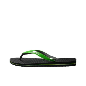 Havaianas Brasil Mi Rubber Sole Slip-Resistant Flip Flops Women's Black Green