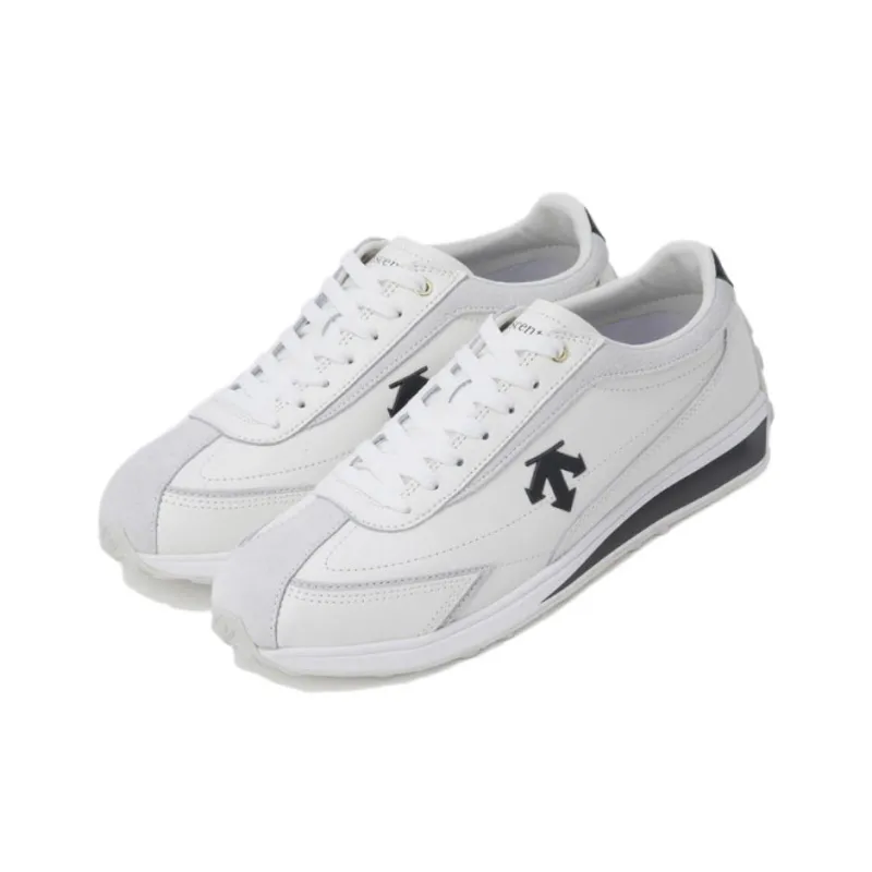 DESCENTE Cron Racer Anti Slip Wear Resistant Low Top Casual Shoes Unisex White Black-1