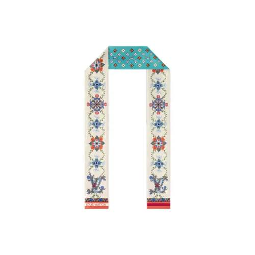 LOUIS VUITTON Silk Silk Scarves Unisex Cream