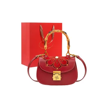 PAYOT Microfiber Synthetic Leather Wedding Bag One Shoulder Crossbody Portable Small Size Women's Burgundy