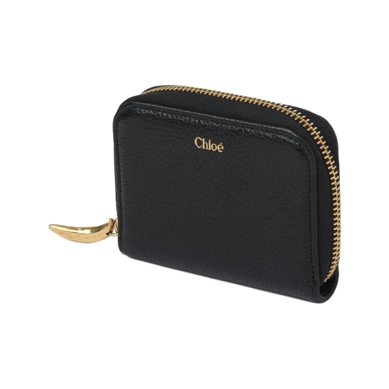 Chloe Grained Calfskin Coin Purse Women's Black-1