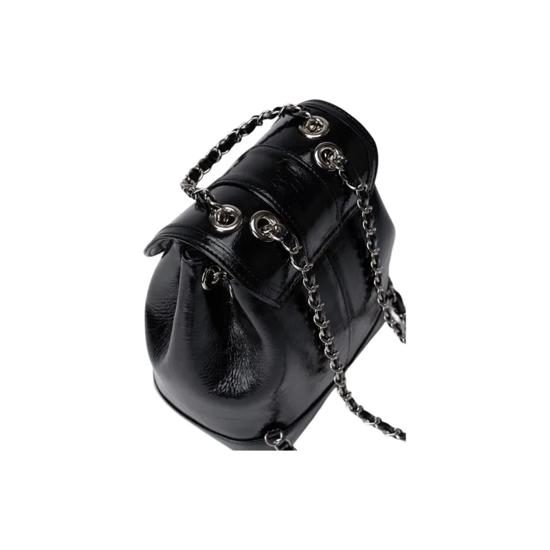 CARDINAL RED Cow Leather Backpack Women's Black-2