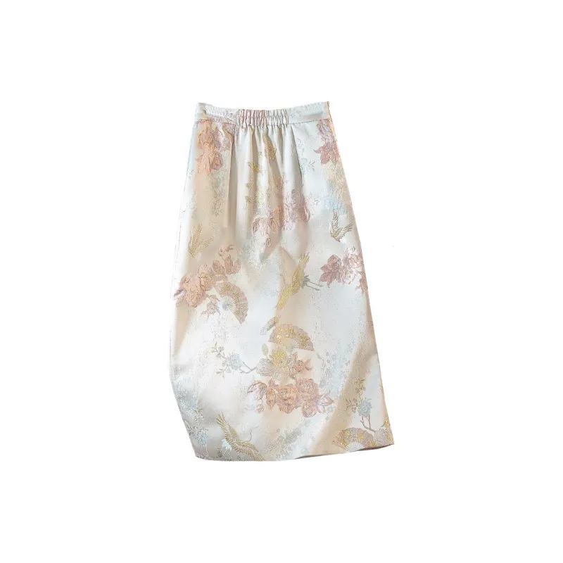 Cypress House Casual Long Skirt Women's Pink And Blue Floral-1
