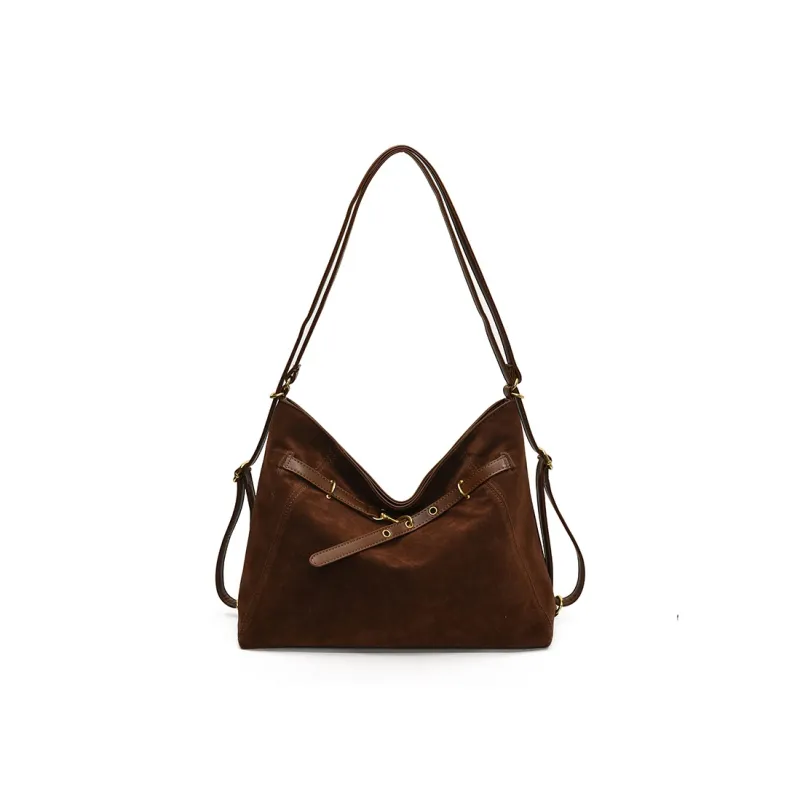 Morellybear PU Frosted Tote Backpack Shoulder Bag Regular Women's Black/Coffee/Brown-2