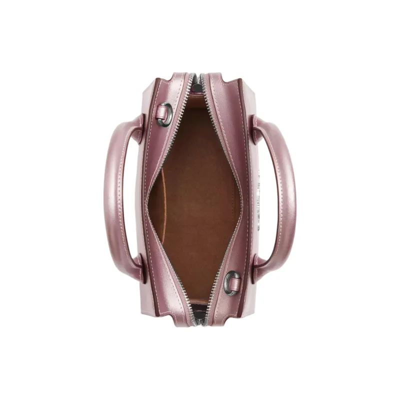 COACH Pearlescent Smooth Leather Shoulder Bag, Crossbody Bag, Handbag Trumpets Women's Pink-2