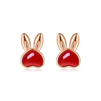 CENTURY&KINDLE Agate Stud Earrings Women's