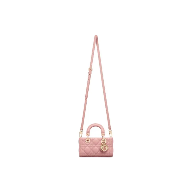 DIOR Lady D-JOY Lambskin Shoulder Bag Crossbody Bag Handbag Extra Mini Women's Light Pink-2