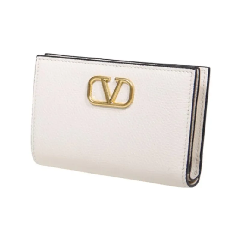 Valentino Calfskin Wallet Women's White-1
