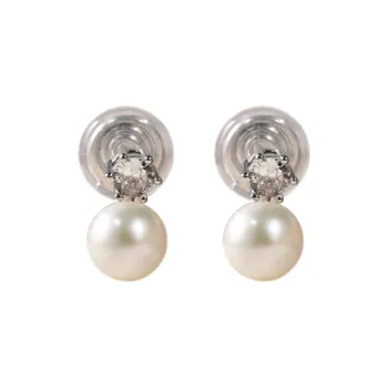ORANGE SYMBOL Freshwater Pearl Clip On Earrings Women's