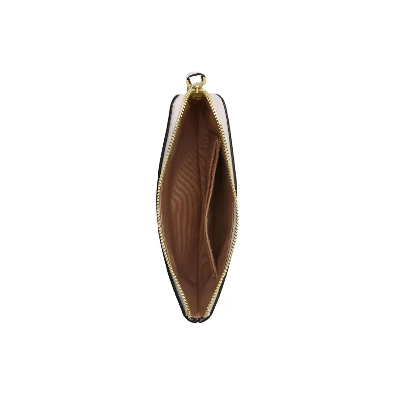 COACH Litchi Grain Leather Clutch Small Size Women's Chalk Multicolor-1