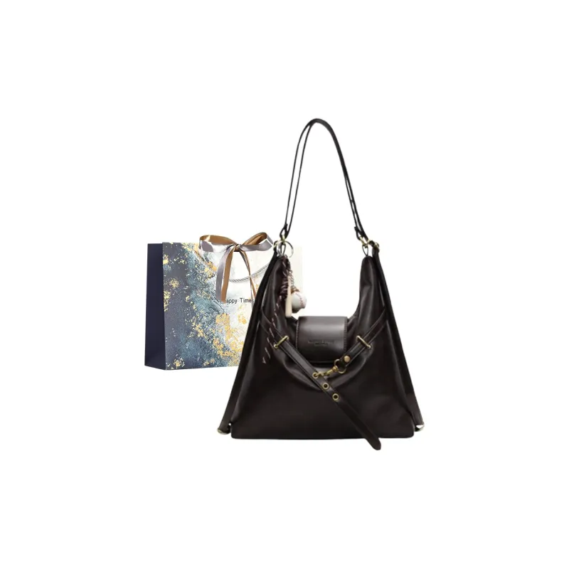 Iman's House PU Double Shoulder Crossbody Bag, Shoulder Bag Women's Light Brown/Dark Brown/Coffee/Black-10