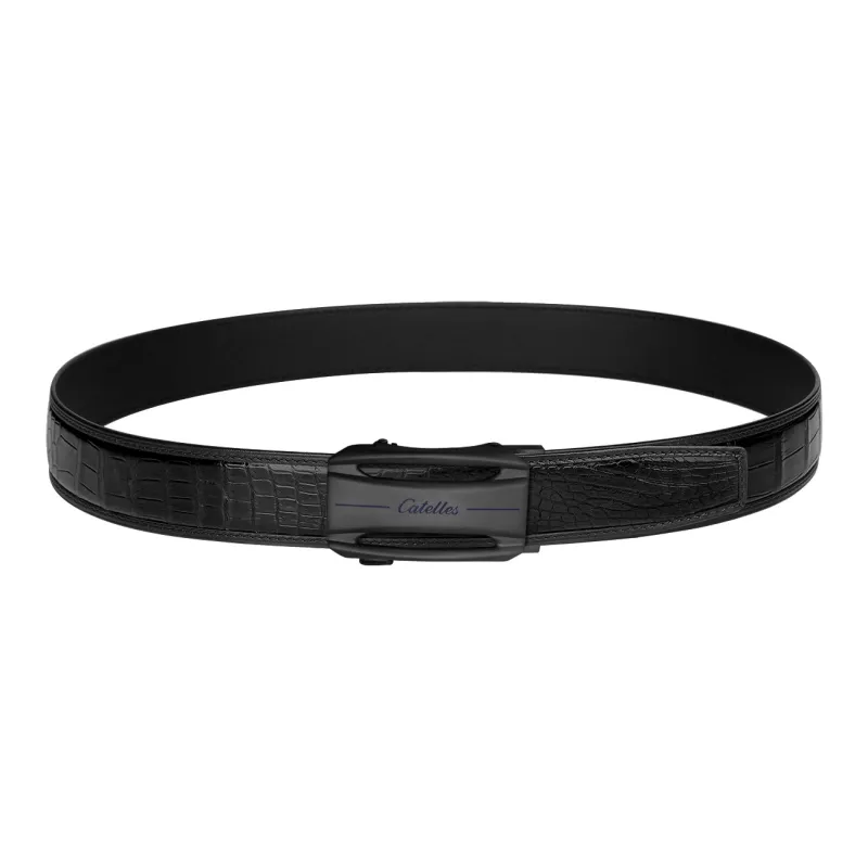 CATELLES Crocodile Leather Leather Belts Men's 3.5cm-4