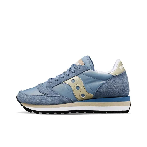 Saucony Jazz Triple Anti Slip Wear Resistant Low Top Casual Running Shoes Women's Blue Gold
