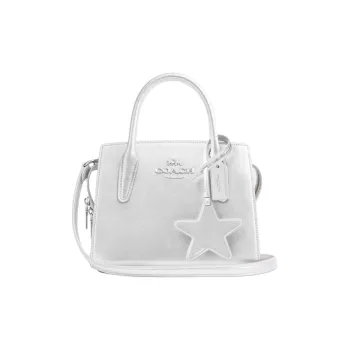 COACH Leather Shoulder Bag, Crossbody Bag, Handbag Trumpets Women's Light Silver