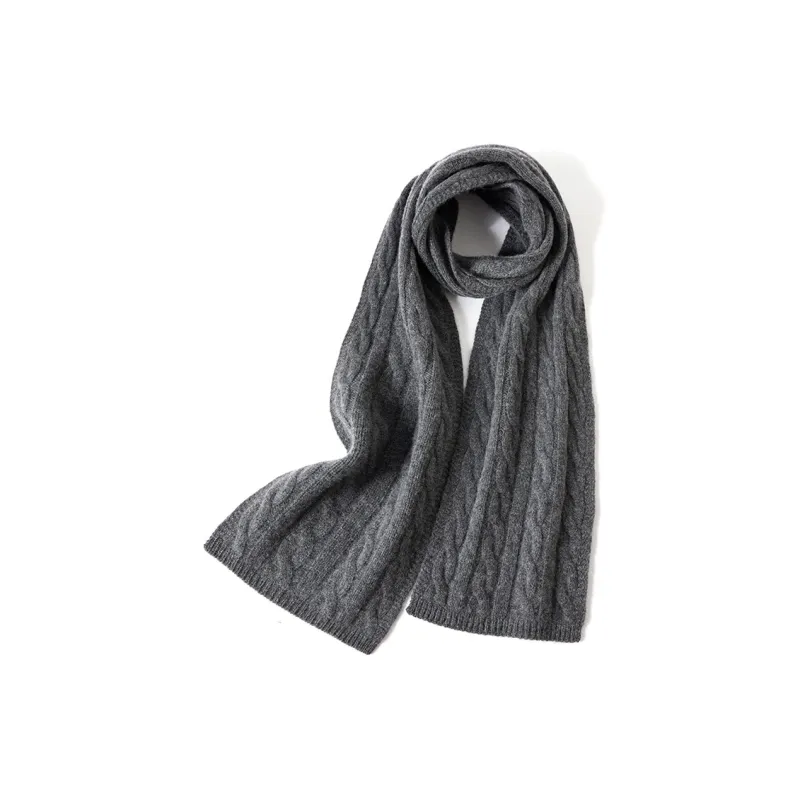 CARDANRO Cashmere Wool Knit Scarves Unisex-4