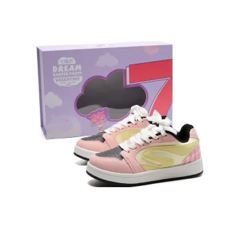 7 SEVFUN Wear resistant And Lightweight Low Top Skateboard Shoes Women's White Pink Yellow Box Included