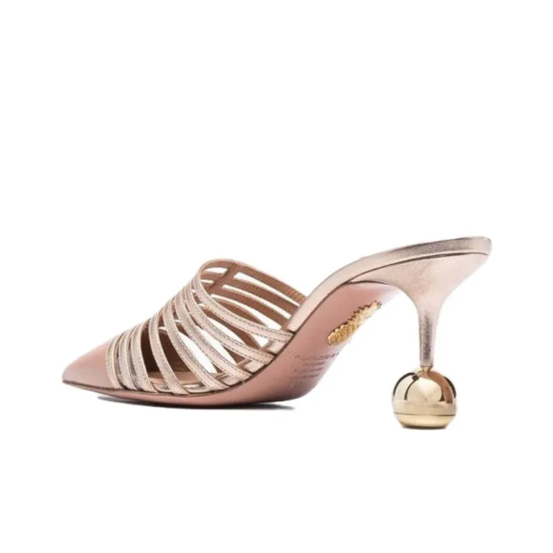 AQUAZZURA Wrap-toe Slippers Women's Pink-3