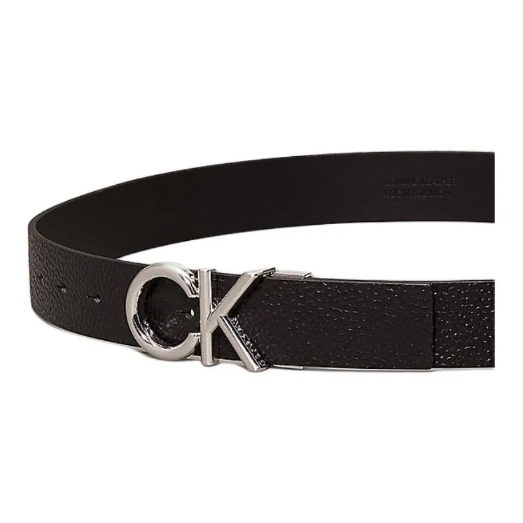 CALVIN KLEIN Cow Leather Belts Men's Black Width 3.5cm-2