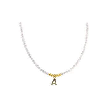 IDOKAWA Faux Pearl Necklaces Women's White/Gold