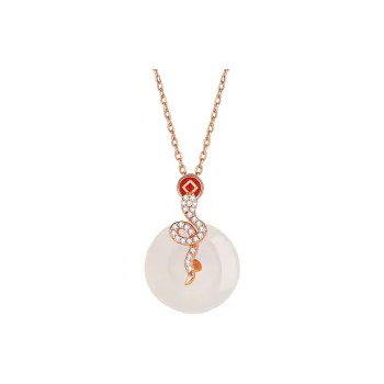 Royal Dragon Mirror Jade Necklaces Women's