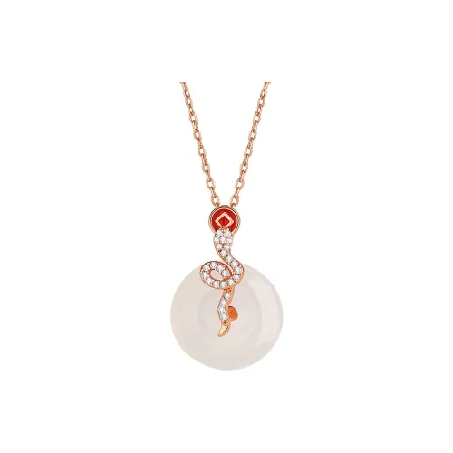 Royal Dragon Mirror Jade Necklaces Women's