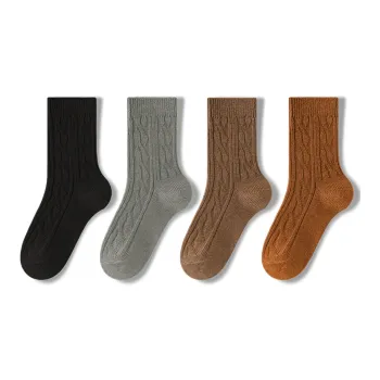 JIAZINI Mid Calf Socks Unisex 4 Pack