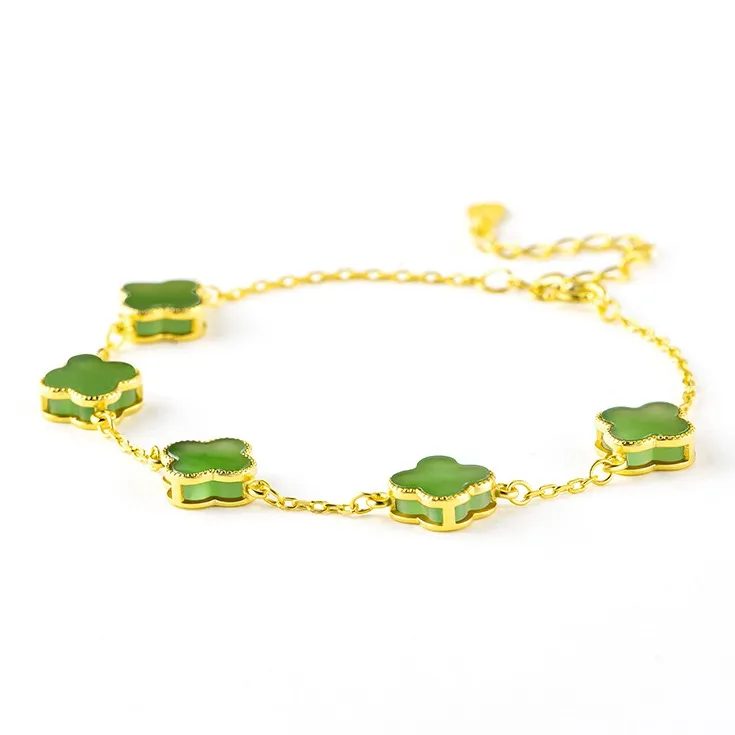 Artisan Lock Heart Jade Hetian Jade Bracelets Jasper Women's-2