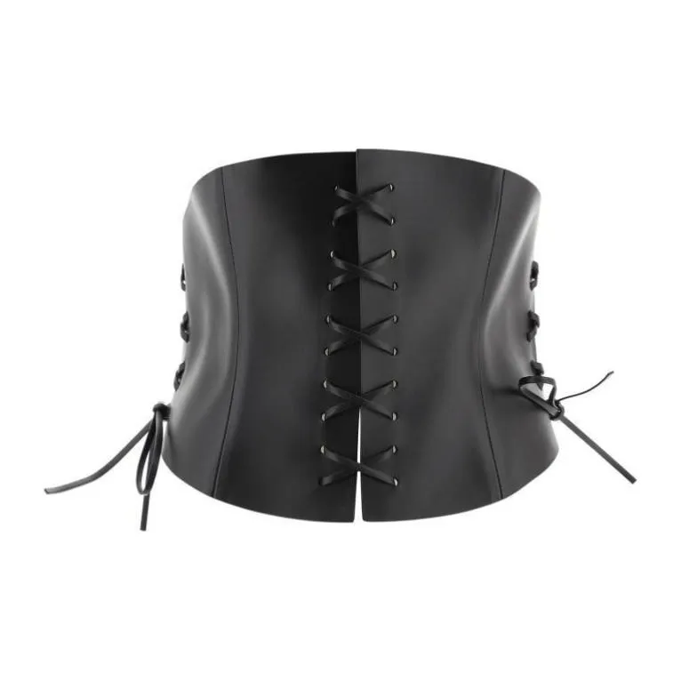 DIOR Calfskin Leather Belts Women's Black 26CM Wide-0