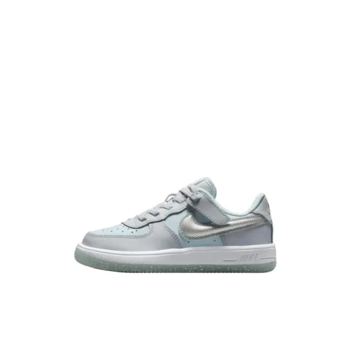 Nike Air Force 1 Anti Slip Wear Resistant Low Top Kids' Skateboarding Shoes Gray Children Aged 3 7 Years Old