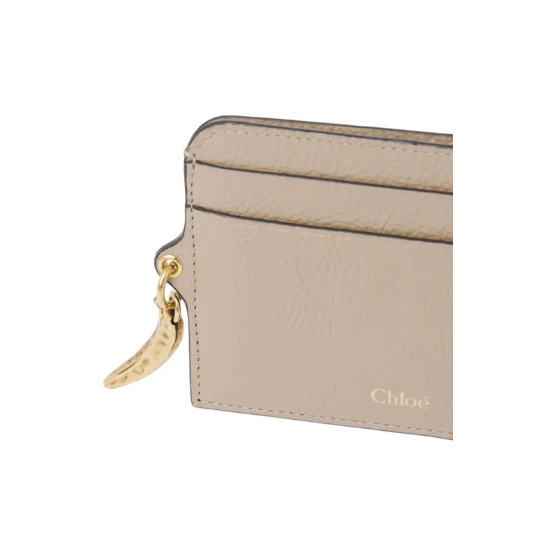 Chloe Grained Calfskin Card Holder Women's Brown-3