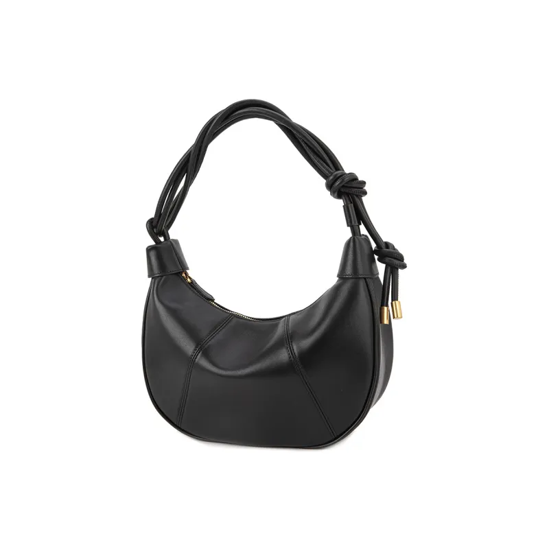 VENOF Cow Leather Dumpling Bag Shoulder Bag Small Size Women's Brown/Nordic Brown/Pall Black/Farouk Red-11
