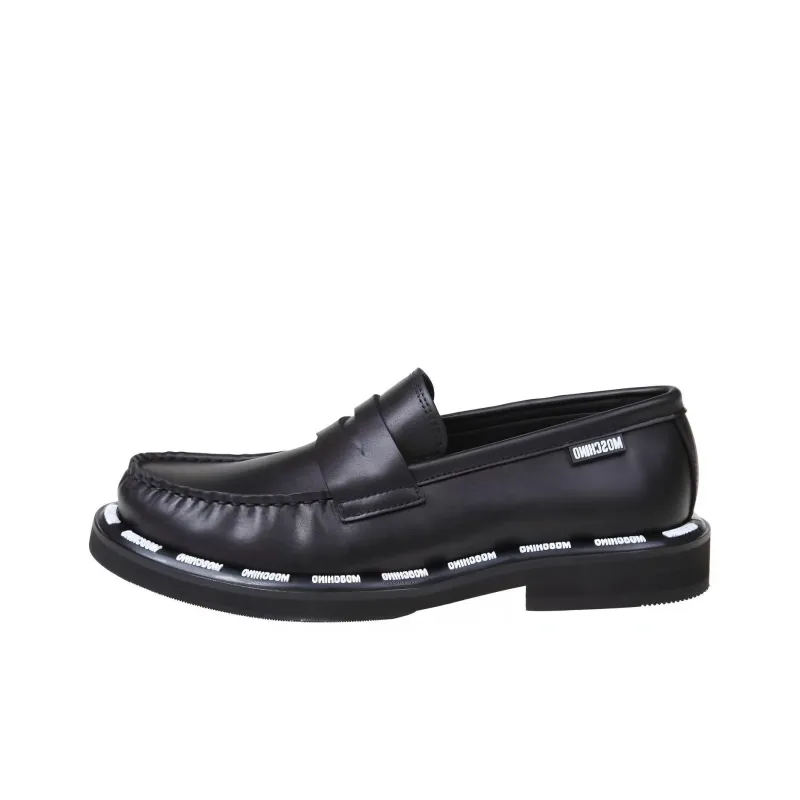 MOSCHINO Contrasting Logo-trim Loafers-0