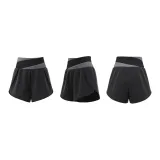 Peach Multicolor Quick Dry Shorts-Starburst Black